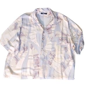 NOVAMEN Leave Away Button Up Shirt, XXL, Grey/Combo.